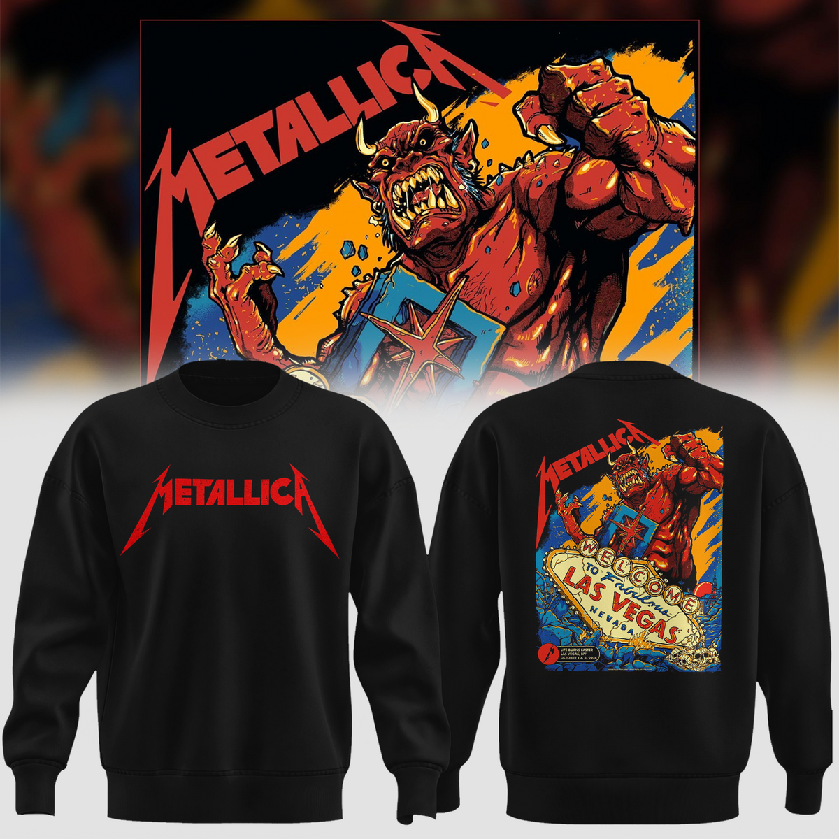MTLC Life Burns Faster 2026 Las Vegas Pop Up Shop Week 1 Poster Live At Sphere October 1 And 3 2026 Hoodie