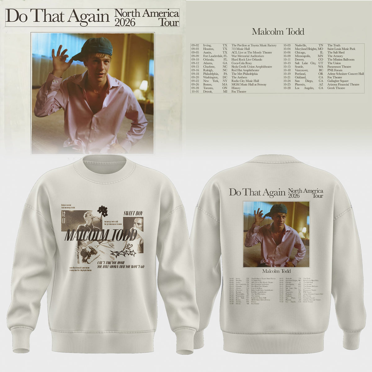 MALCOLM TODD – DO THAT AGAIN NORTH AMERICA TOUR SWEATER