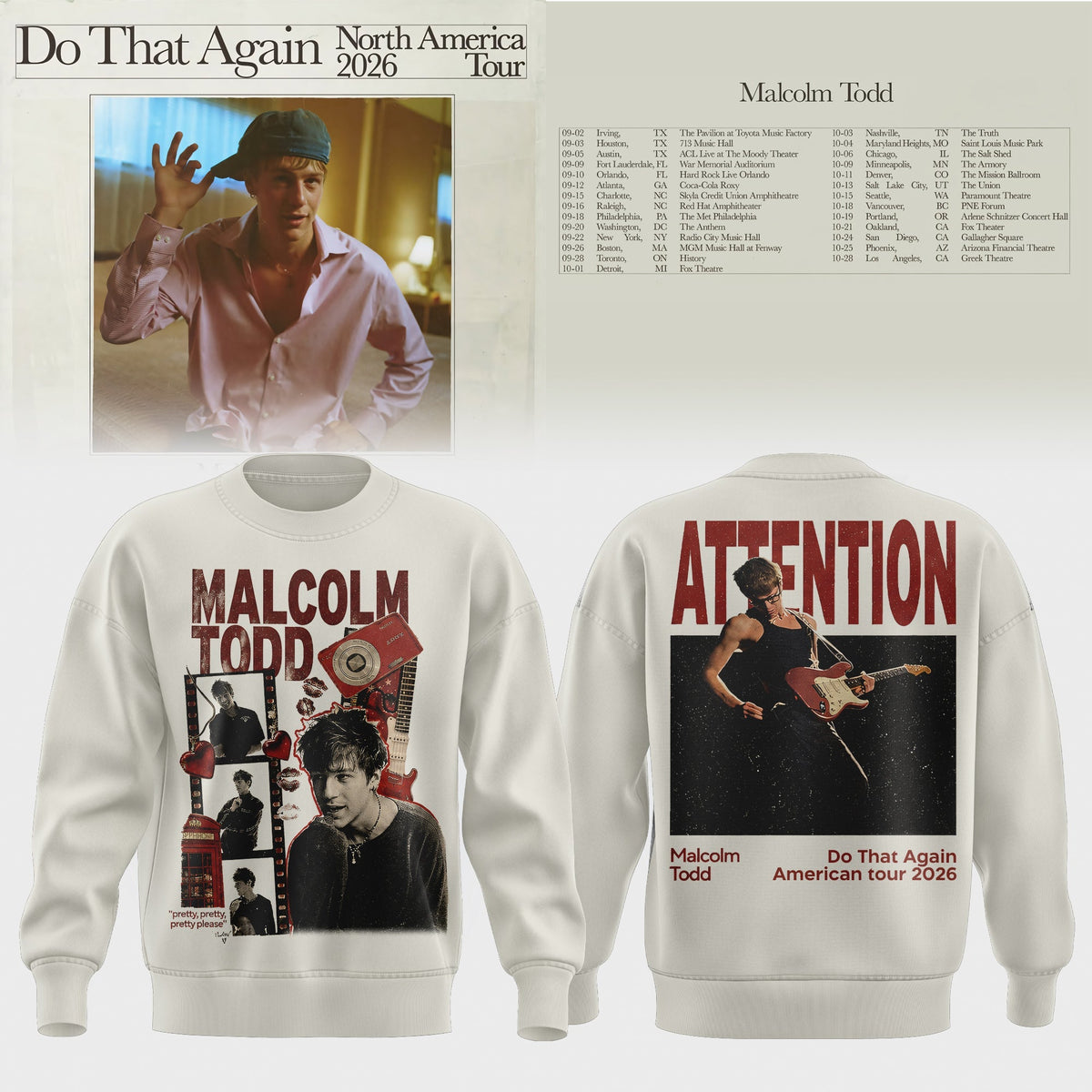 MALCOLM TODD – DO THAT AGAIN NORTH AMERICA TOUR SWEATER