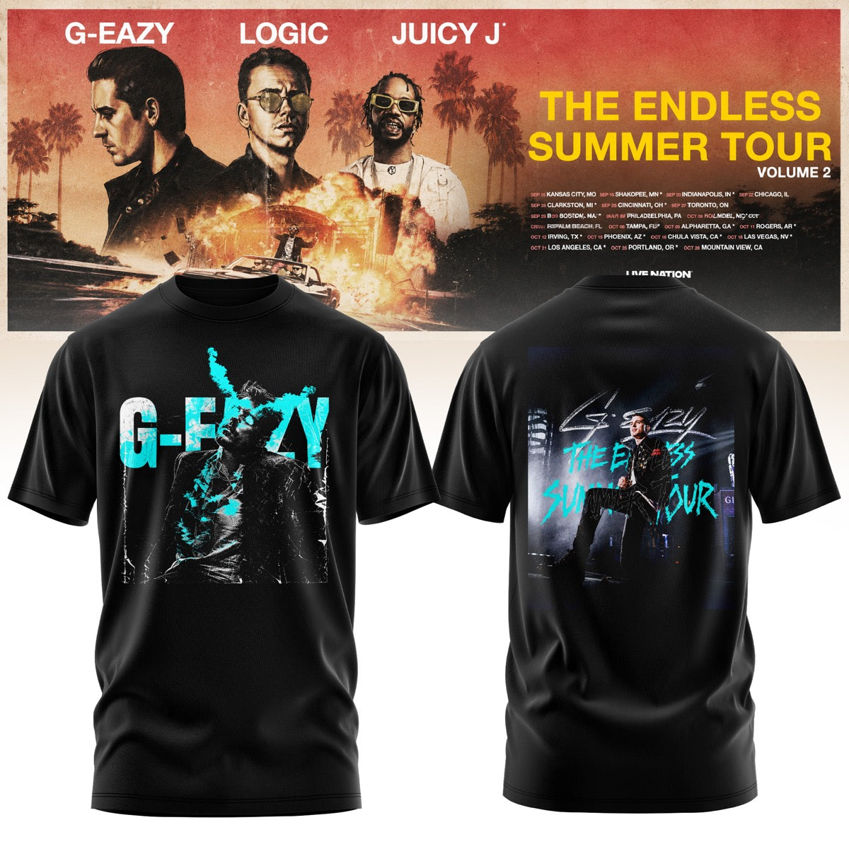 GEZY The Endless Summer Tour Graphic T-Shirt 3D AOP V4