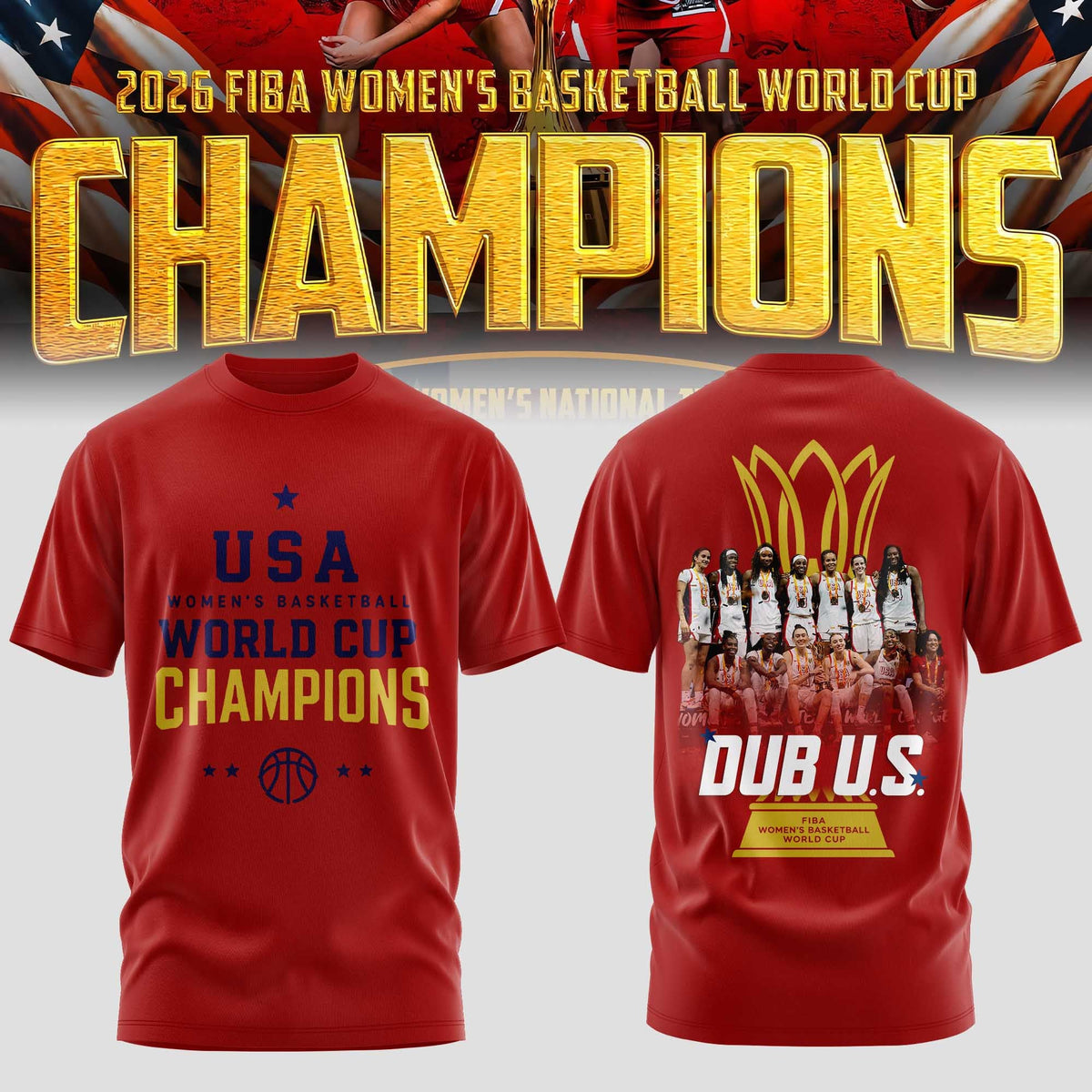 Limited Edition USA Women’s Basketball 2026 FIBA World Cup Champions T-shirt