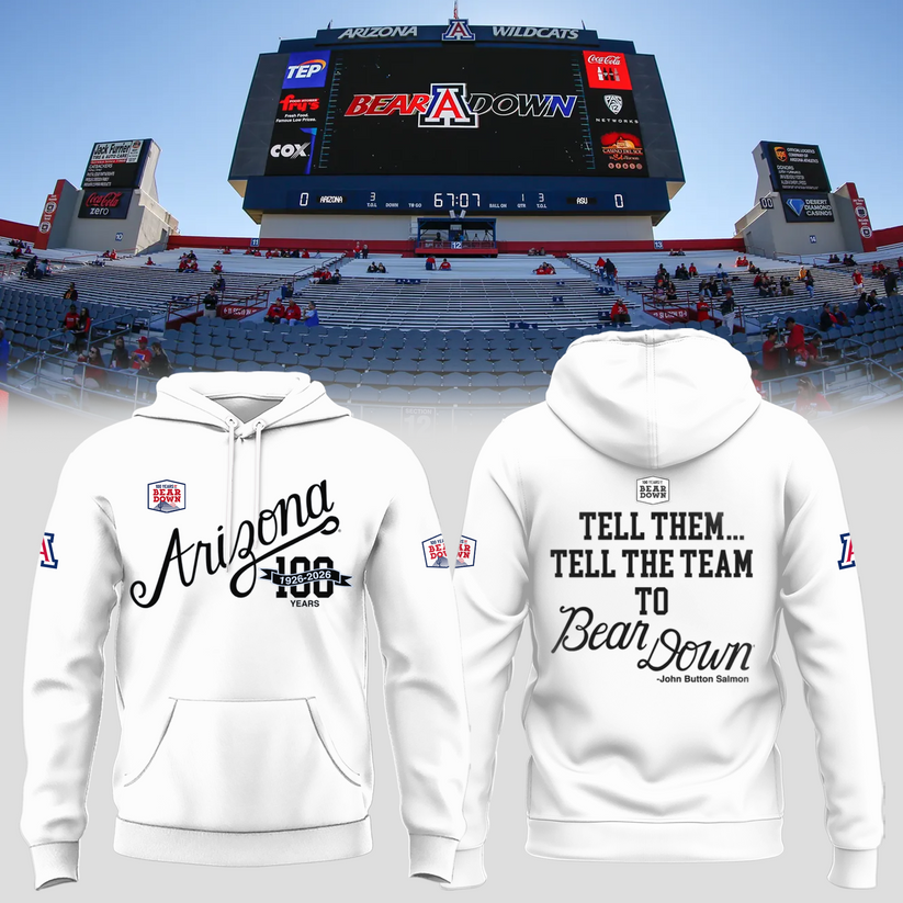 Limited Edition Arizona Wildcats 100 Years Bear Down Hoodie