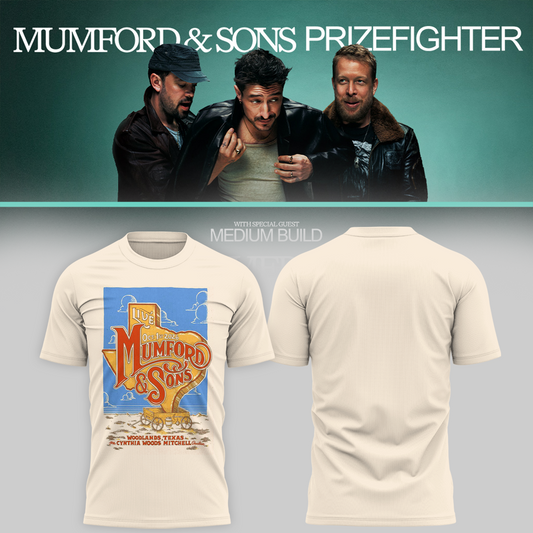 Mumford And Sons The Woodlands TX Event Poster At The Cynthia Woods Mitchell Pavilion In The Woodlands TX On October 1 2026 T Shirt