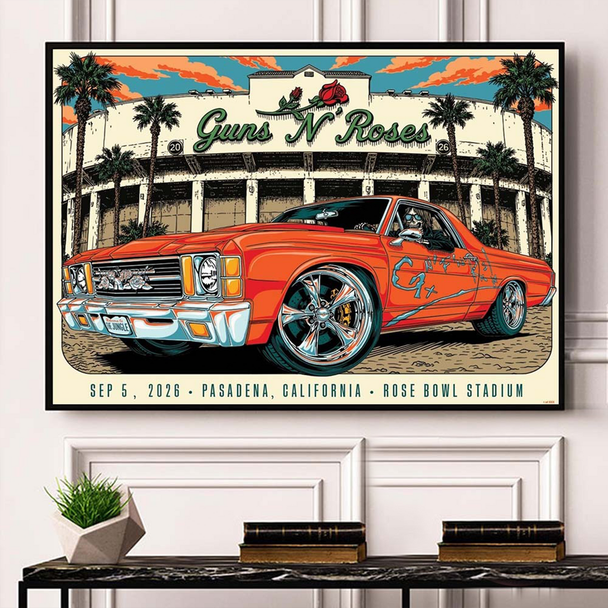 Guns N Roses Pasadena California 2026 Event Poster Live At Rose Bowl Stadium On September 5 2026 Decor Poster Canvas