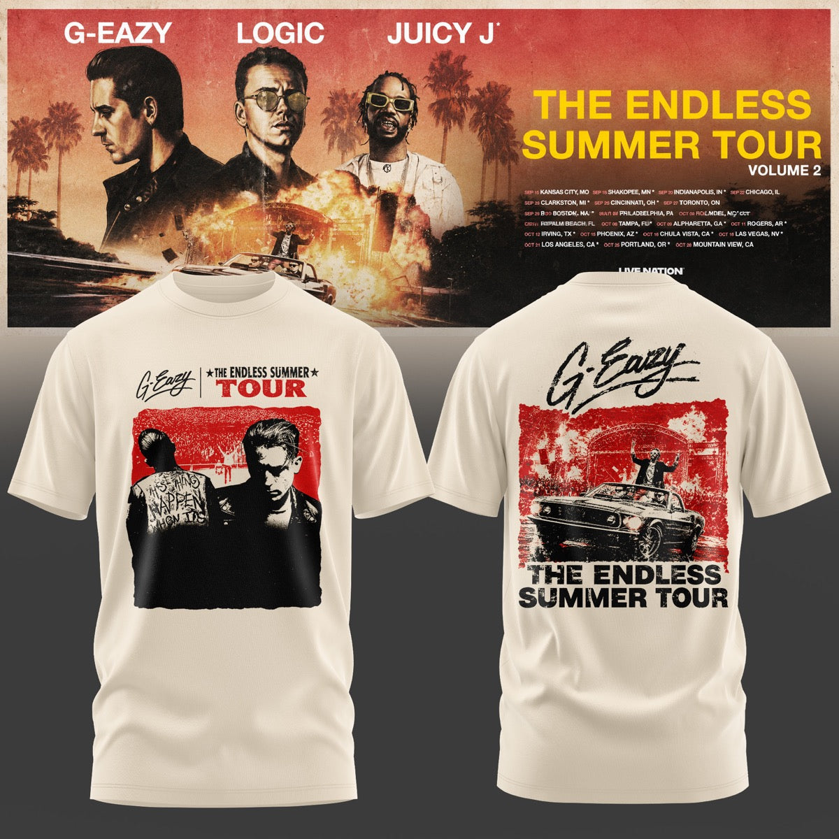 GEZY The Endless Summer Tour Graphic T-Shirt 3D AOP V3