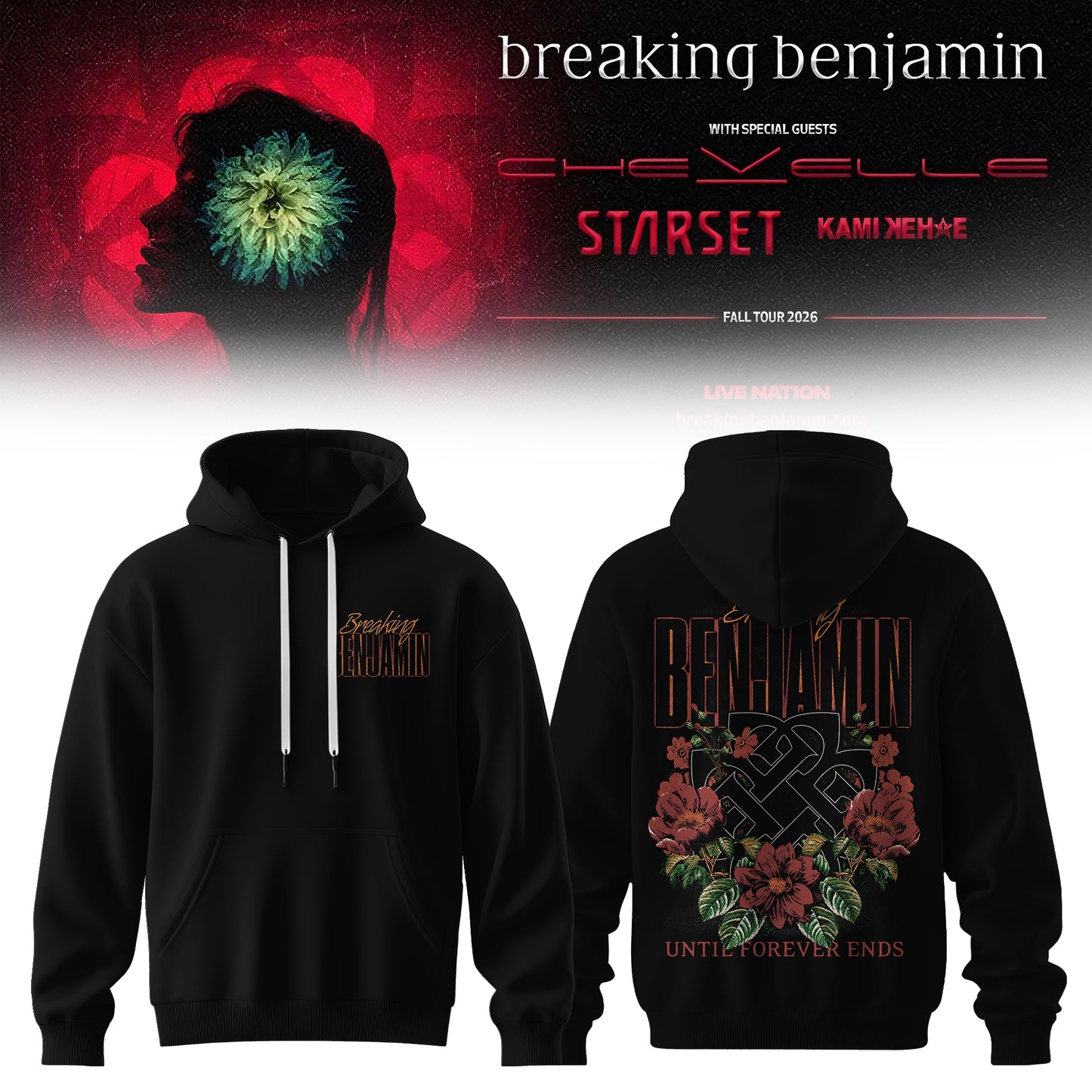 Breaking Benjamin American Tour 2026 Streetwear 3D Hoodie V5