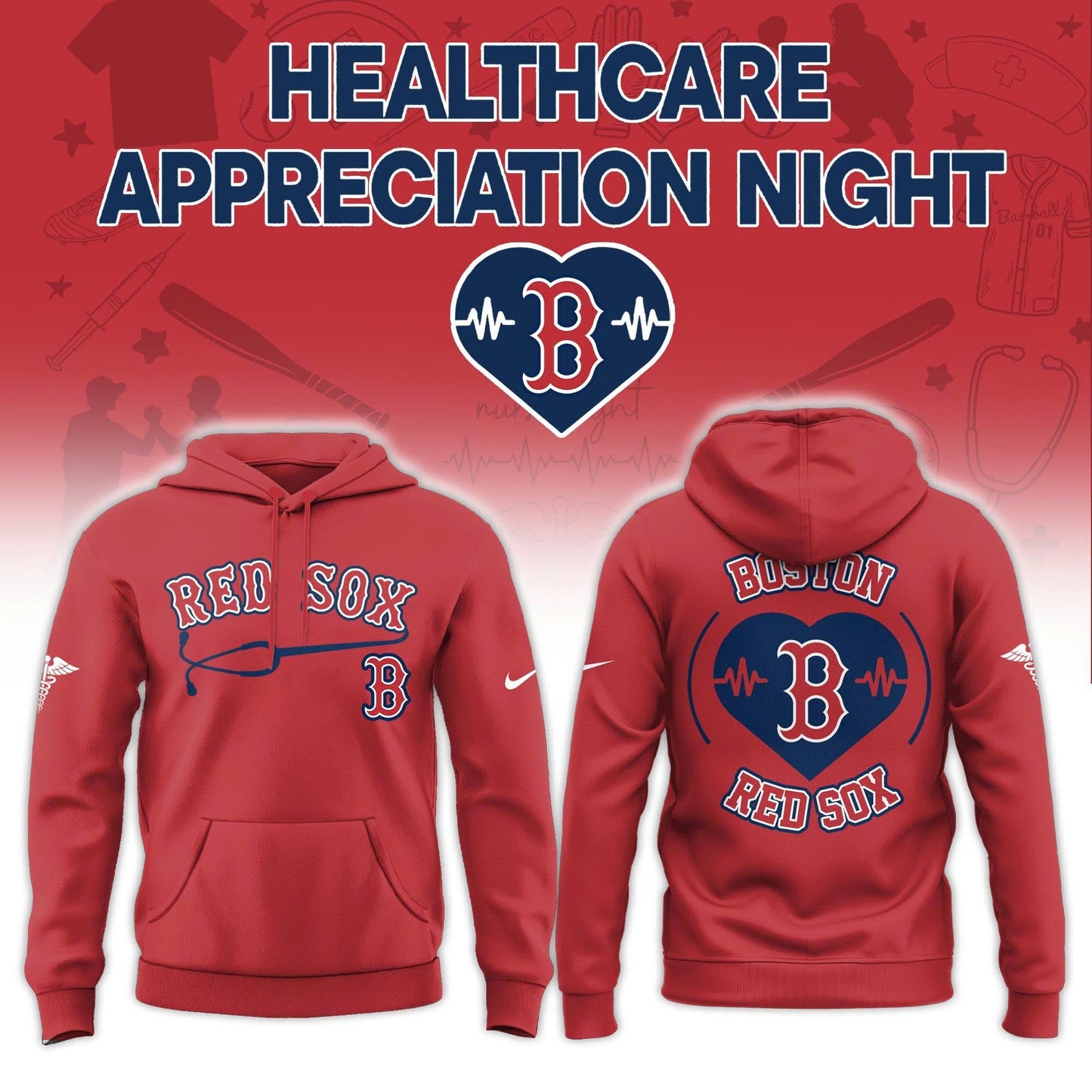 Boston Red Sox Healthcare Appreciation Night Limited Edition Hoodie| Jogger | Cap