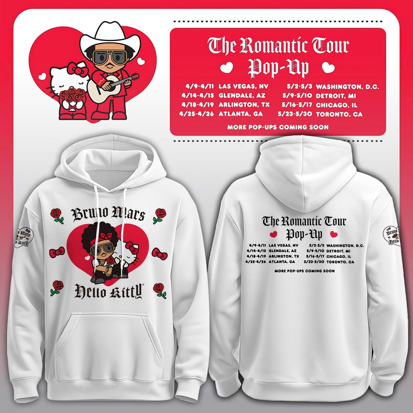 Bruno Mars x Hello Kitty "The Romantic Tour" Hoodie