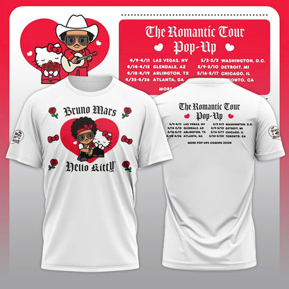 Bruno Mars x Hello Kitty "The Romantic Tour" T-shirt