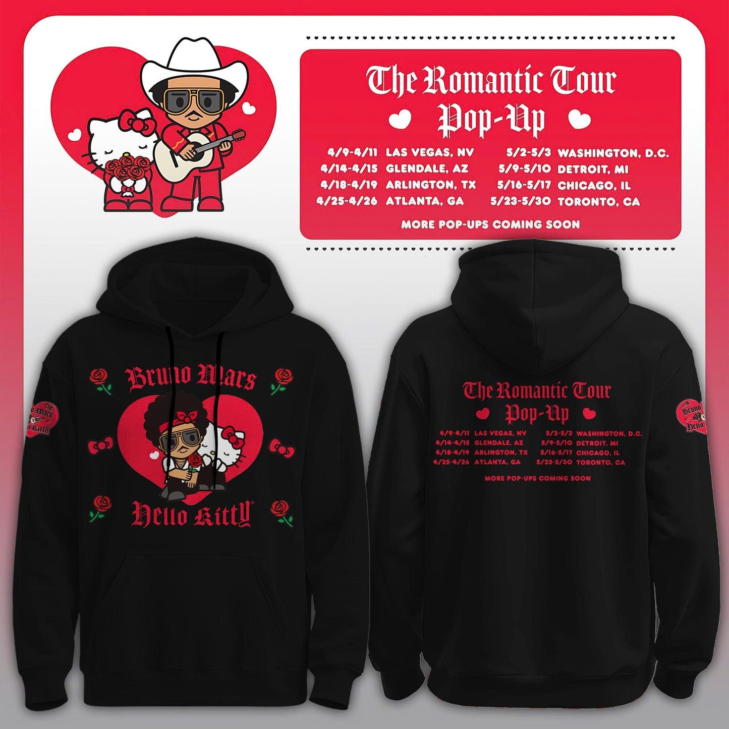 Bruno Mars x Hello Kitty "The Romantic Tour" Hoodie