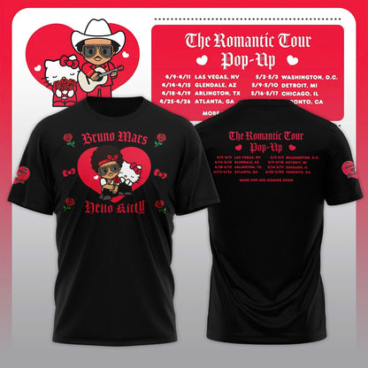 Bruno Mars x Hello Kitty "The Romantic Tour" T-shirt