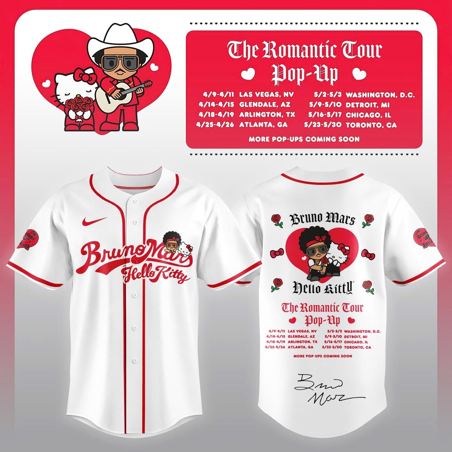 Bruno Mars x Hello Kitty "The Romantic Tour" Jersey