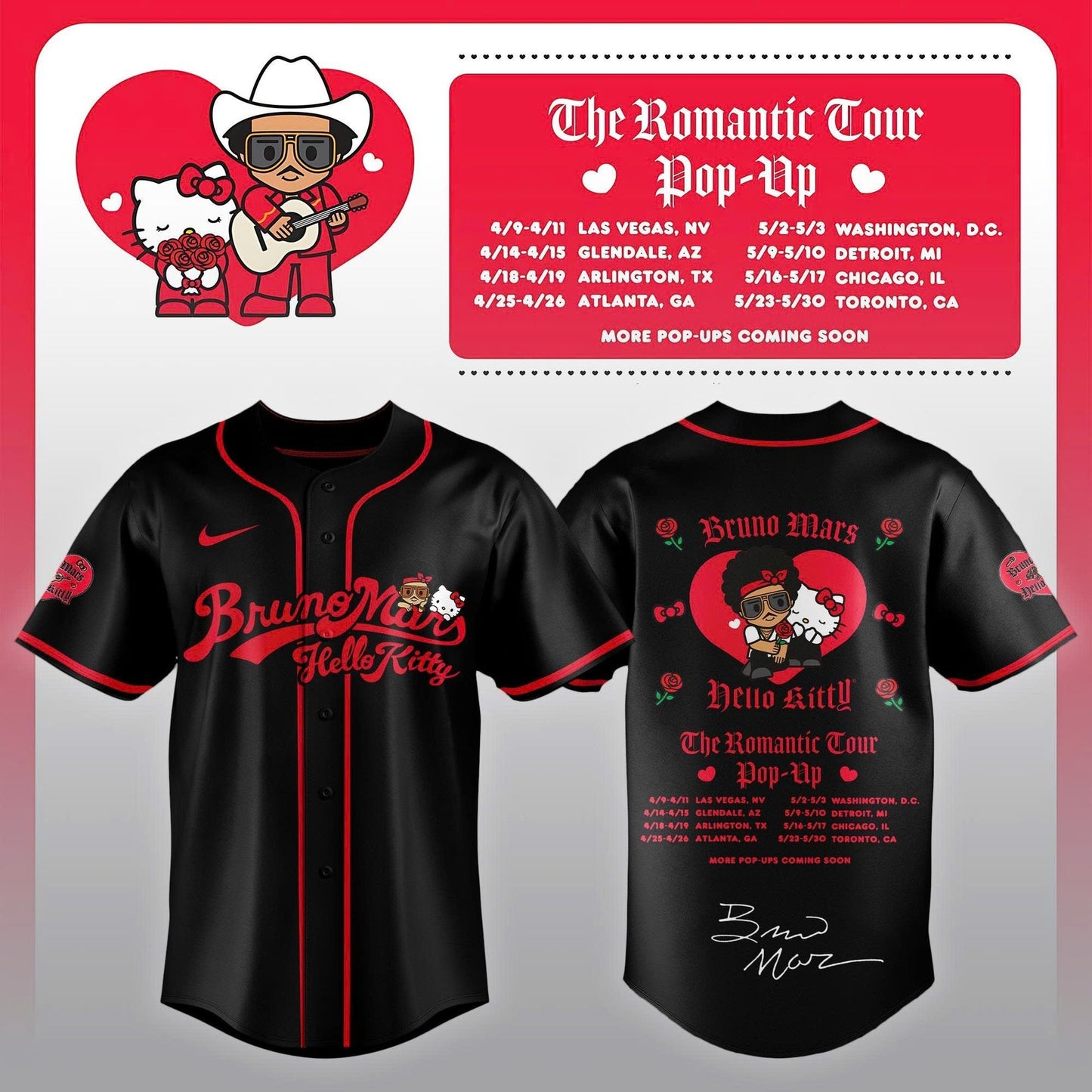Bruno Mars x Hello Kitty "The Romantic Tour" Jersey