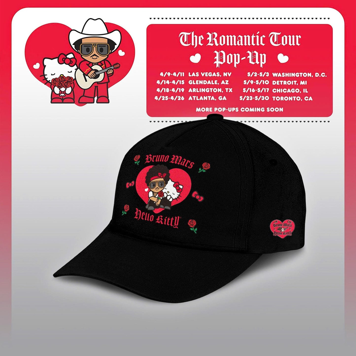 Bruno Mars x Hello Kitty "The Romantic Tour" T-shirt