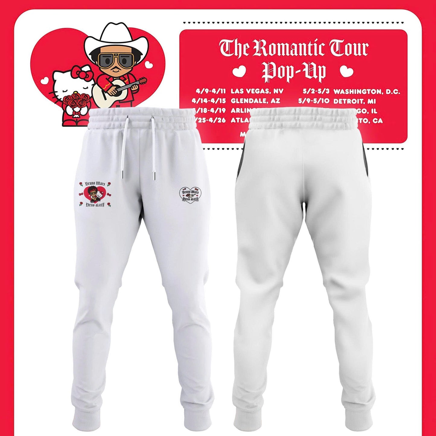 Bruno Mars x Hello Kitty "The Romantic Tour" T-shirt