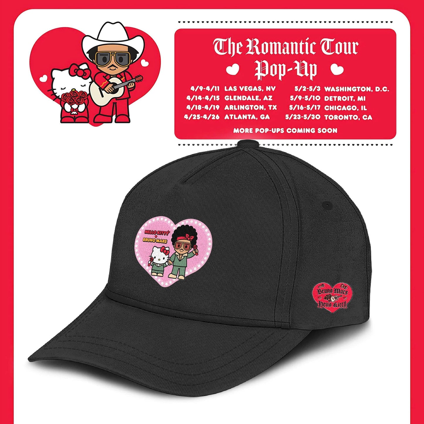 Bruno Mars x Hello Kitty "The Romantic Tour" T-shirt