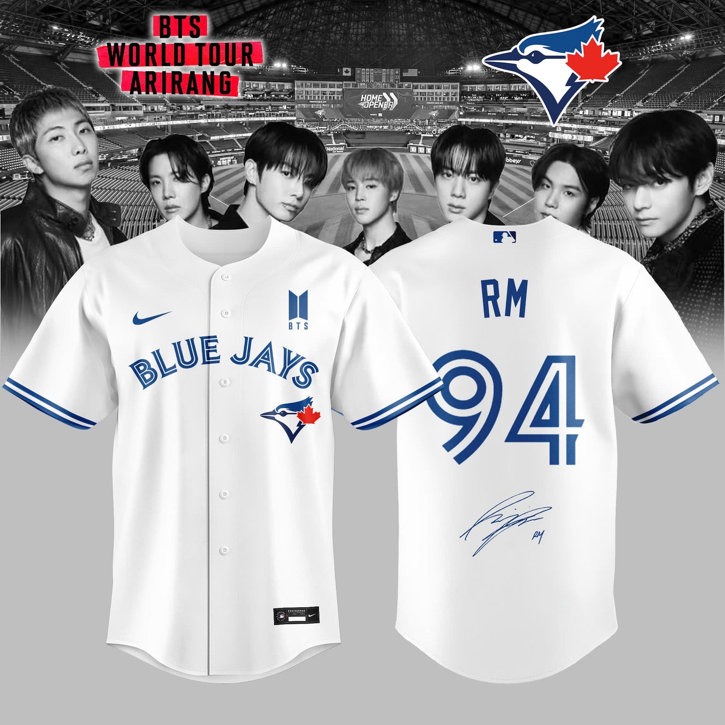 Toronto Blue Jays x RM 94 BTS World Tour 2026 Limited Edition Jersey