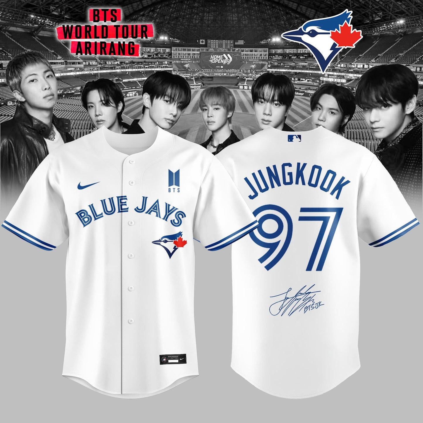 Toronto Blue Jays x JUNGKOOK 97 BTS World Tour 2026 Limited Edition Jersey