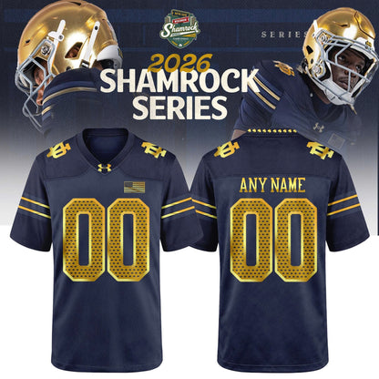 _ ND Football 2026 Shamrock Series Custom Name And Number Limited Editions Jersey